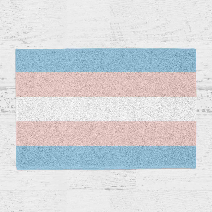 Feblilac Pink Blue White LGBT Flag Tufted Bath Mat