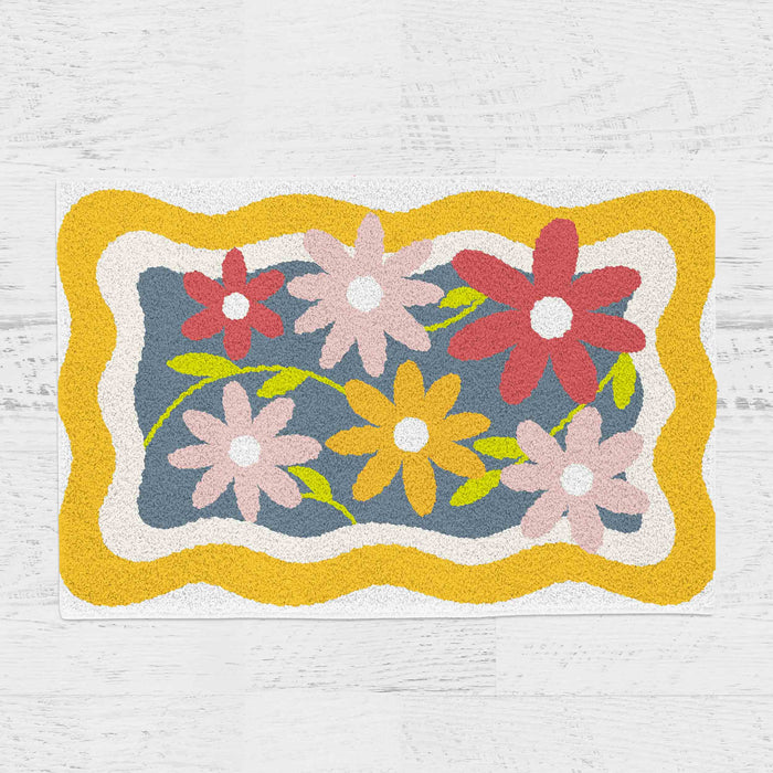 Feblilac Garden Mat Daisy Tufted Bath Mat