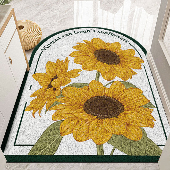 Feblilac Three Sunflowers PVC Coil Door Mat