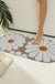 Feblilac Oval Colorful Daisy Tufted Bath Mat