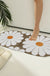 Feblilac Oval Colorful Daisy Tufted Bath Mat