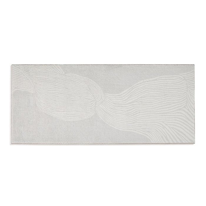 Flowing Line Grey and Light Brown Bedroom Mat