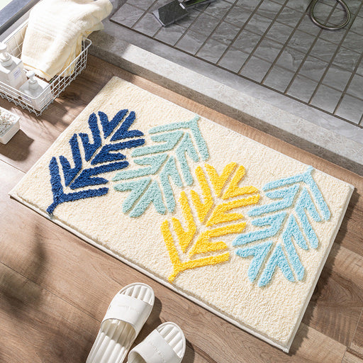 Leaves flower and Forest Bath Mat