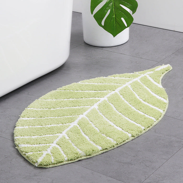 Feblilac Soft Red Leaves Bathroom Rug