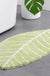 Feblilac Soft Green Leaves Bathroom Rug