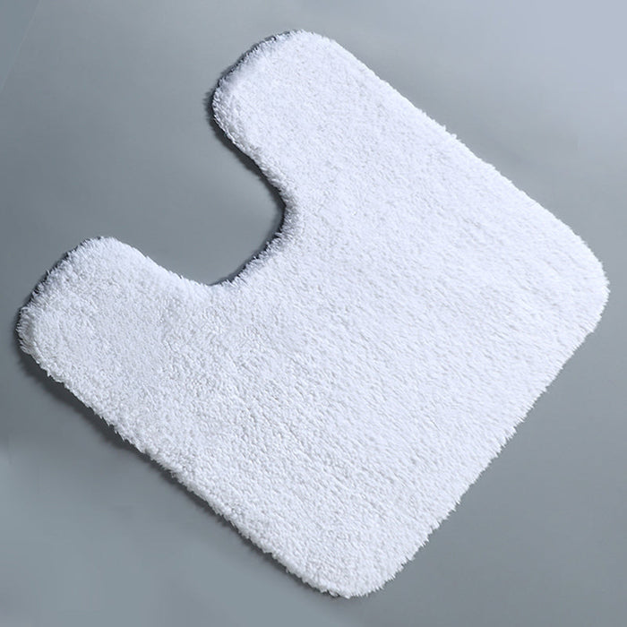 Feblilac Simple Solid Tufted Bathroom Mat Toilet U-Shaped Floor Mat