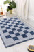 Feblilac Green and White Checkerboard Ultra Soft Bathroom Rug