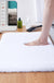 Feblilac Rectangular Solid Long Plush Tufted Bath Mat