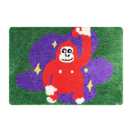 Feblilac Orangutan Blowing Hair Tufted Bath Mat