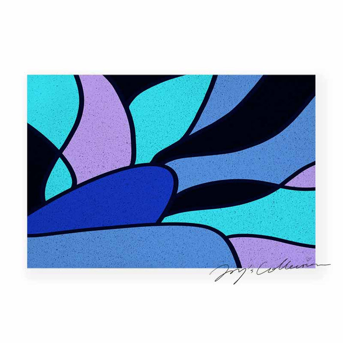 Feblilac Colorful Abstract Sea Geometric PVC Coil Door Mat