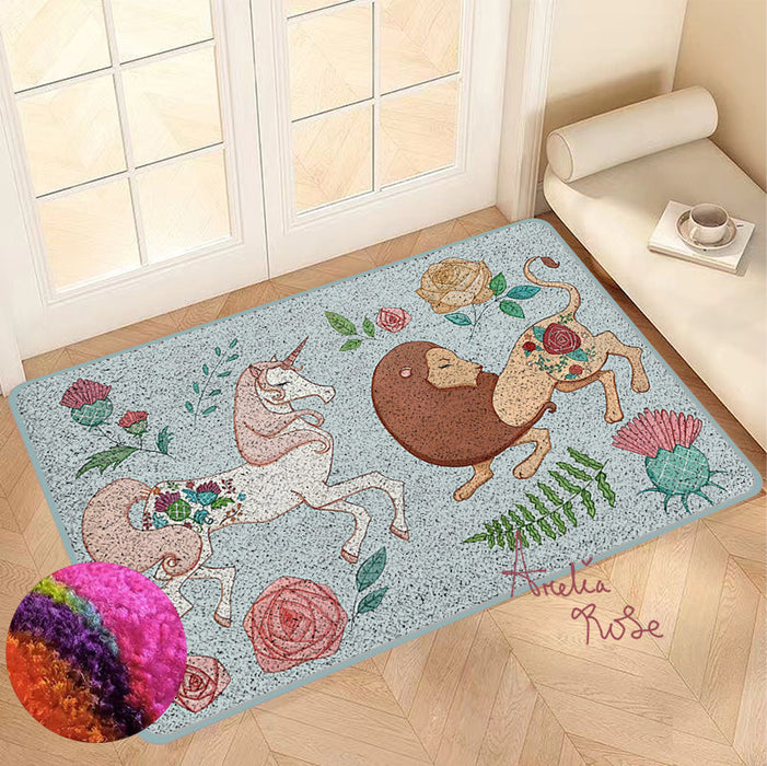 Feblilac The Lion and the Unicorn Nylon Door Mat by AmeliaRose Illustrations from UK