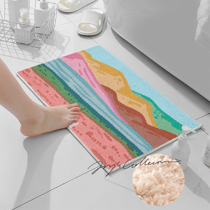 Feblilac Pink Mountains Tufted Bath Mat