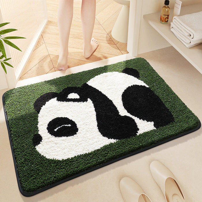 Feblilac Cartoon Panda Tufted Bath Mat