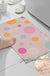 Feblilac Pink Polka Dots Geometric Tufted Bath Mat