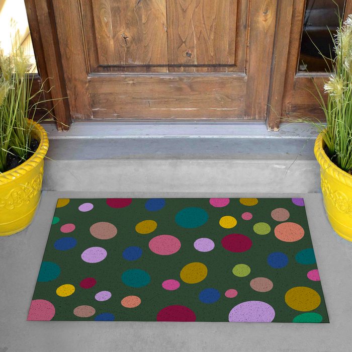 Green Polka Dot Door Mat