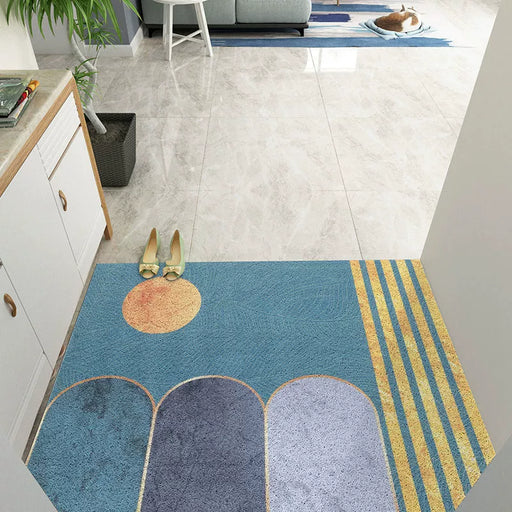 Feblilac Rectangle Rising Sun PVC Coil Door Mat