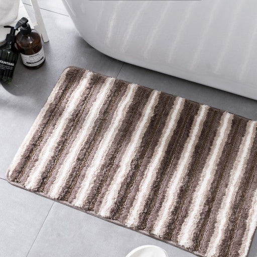 Feblilac Geometric Gradient Stripes Tufted Bath Mat