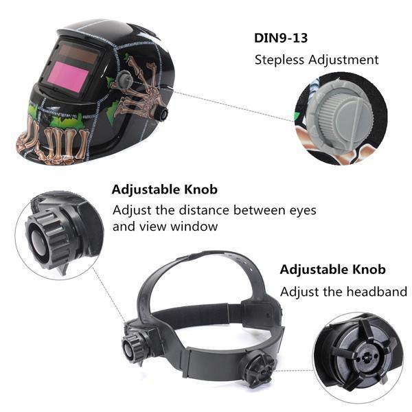 Skull Solar Auto Darkening Arc Tig Mig Welding Grinding Helmet Welder Mask