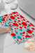 Feblilac Red and Blue Polka Dot Tufted Bath Mat