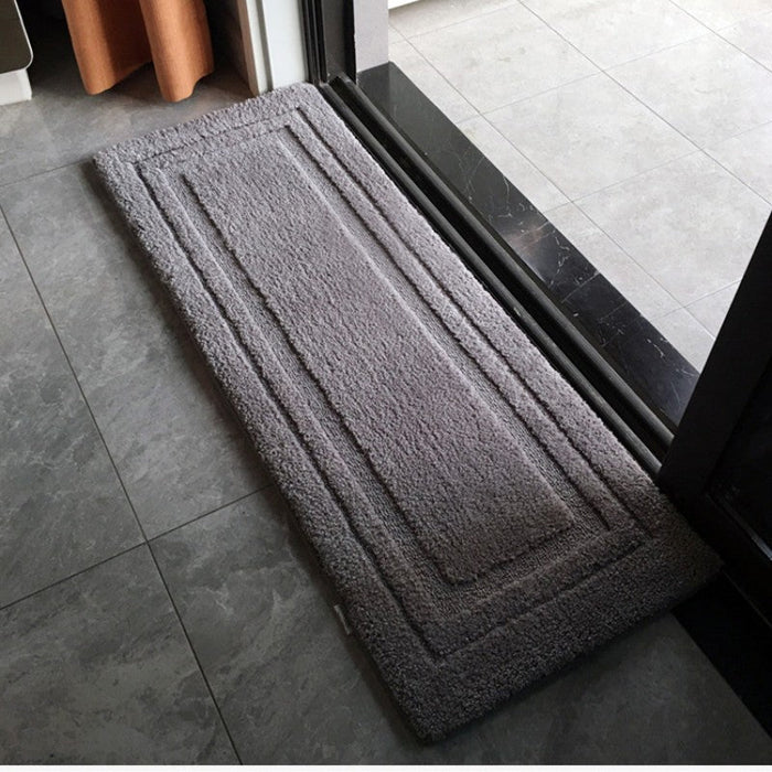 Feblilac Rectangular Simple Solid Memory Foam Tufted Bath Mat