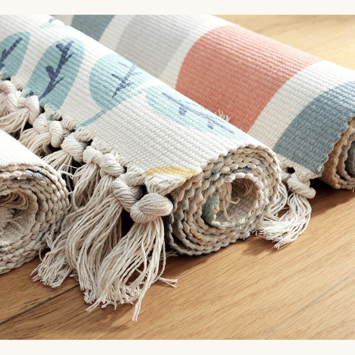 Feblilac Japanese Nature Garden Cotton Woven Bedroom Mat