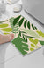 Feblilac Green Tropical Plant Leaves Tufted Bath Mat