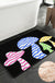 Feblilac Black Background Color Mushroom Tufted Bath Mat