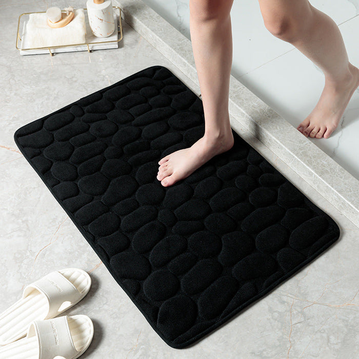 Feblilac Solid Cobblestone Coral Fleece Bathmat