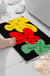 Feblilac Red Yellow and Green Three Flowers Tufted Bathmat