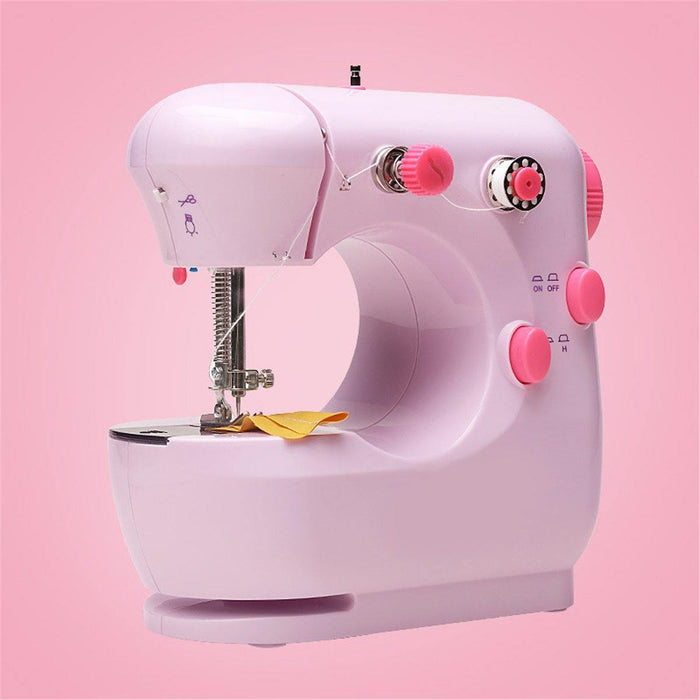 Mini Portable Electric Desktop Sewing Machine 2 Speeds For DIY Stitch Clothes Fabric