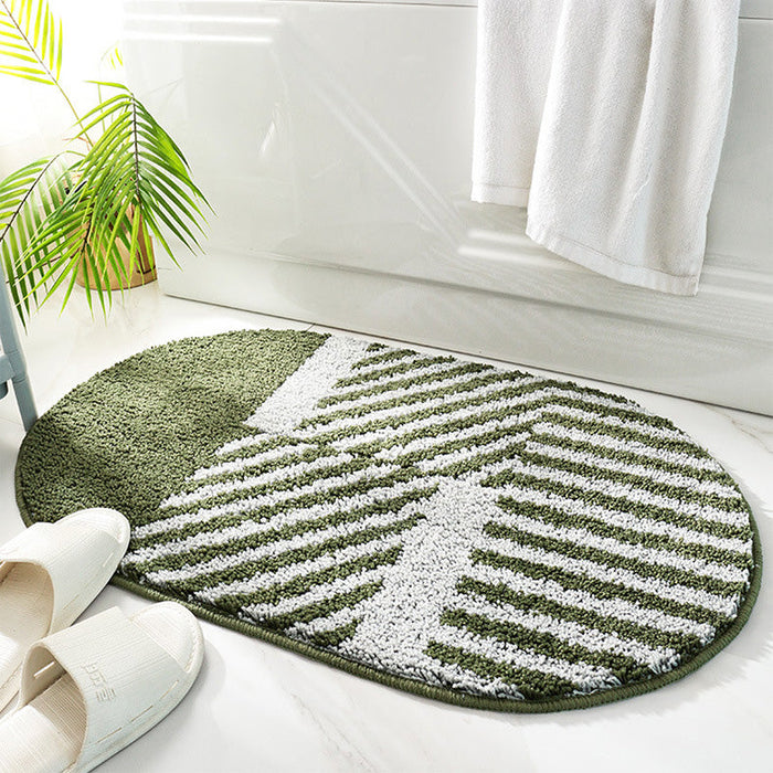 Elliptical Stripe Bath Mat