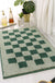 Feblilac Blue and White Checkerboard Ultra Soft Bathroom Rug