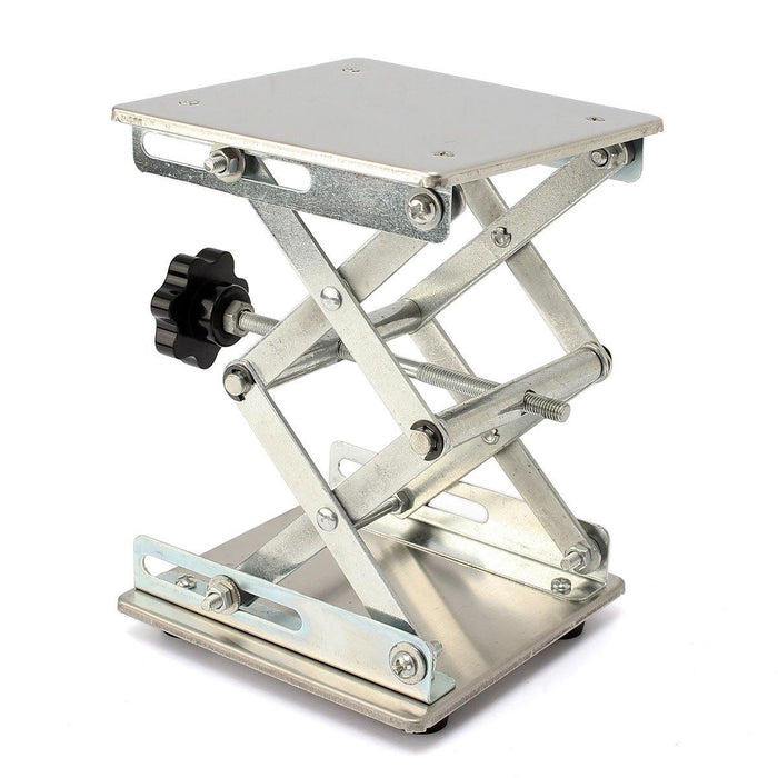 5.9 x 5.9" Stainless Steel Lifting Platform Lab Stand Lift Riser Lifter Scissor Rack 150x150x250mm