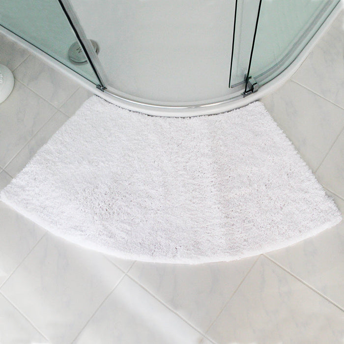 Fan Shaped Shower Mat, Soft Tufted Bath Mat