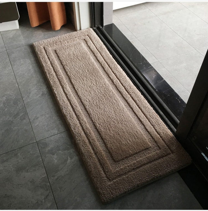 Feblilac Rectangular Simple Solid Memory Foam Tufted Bath Mat