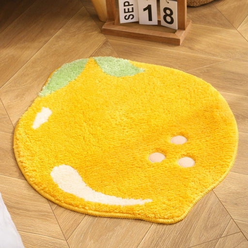 Feblilac Cute Fruit Lemon Tufted Bath Mat