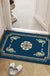 Feblilac Chinese Style Blue Auspicious Pattern Polyester Door Mat