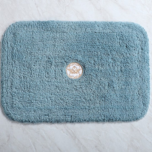 Feblilac Rectangular Solid Swan Embroidery Tufted Bath Mat