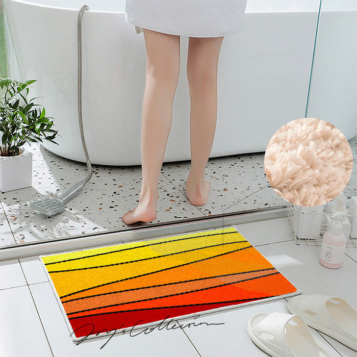 Feblilac Lovely Abstract Sunset Geometric Tufted Bath Mat