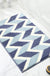 Feblilac Abstract Blue and White Geometric Leaves Bath Mat