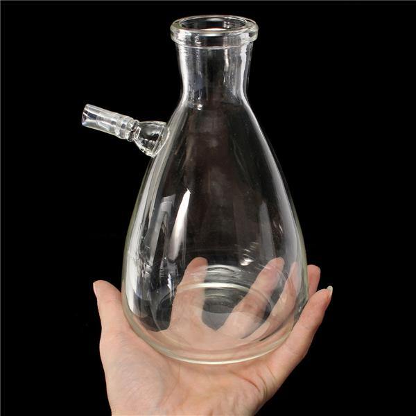 500ml 24/29 Lab Glass Filtering Flask Bottle 10mm Hose Vacuum Adapter