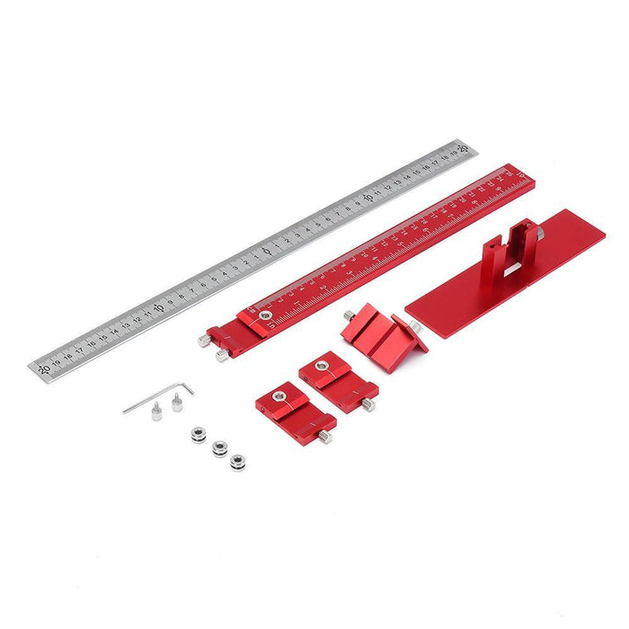 Drillpro Red Aluminum Alloy Metric/Inch Cabinet Hardware Jig 4mm 5mm Drill Guide Cabinet Handle Template Jig