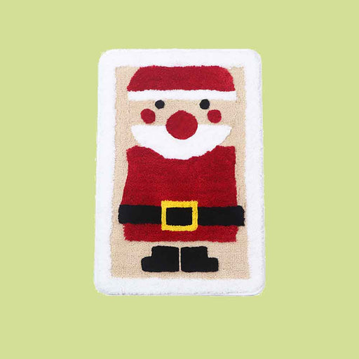 Feblilac Merry Christmas Happy Santa Claus Bath Mat, 15.7″x23.6″