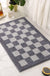 Feblilac Blue and White Checkerboard Ultra Soft Bathroom Rug