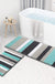 Feblilac Light Green-grey Stripe Bath Mat Rug