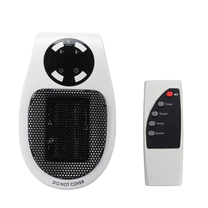 Mini Electric Heater Fan Wall-Outlet Electric Heater Air Heater Warm Air Blower With Remote Control EU Plug