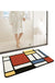 Feblilac Colorful Geometric Square Tufted Bathroom Mat Toilet U-Shaped Floor Mat