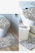 Feblilac Sunflower Cute and Warm Acrylic Fibers U-shape Bathroom Toilet Rugs and Lid Cover Toilet Seat Cover Kit