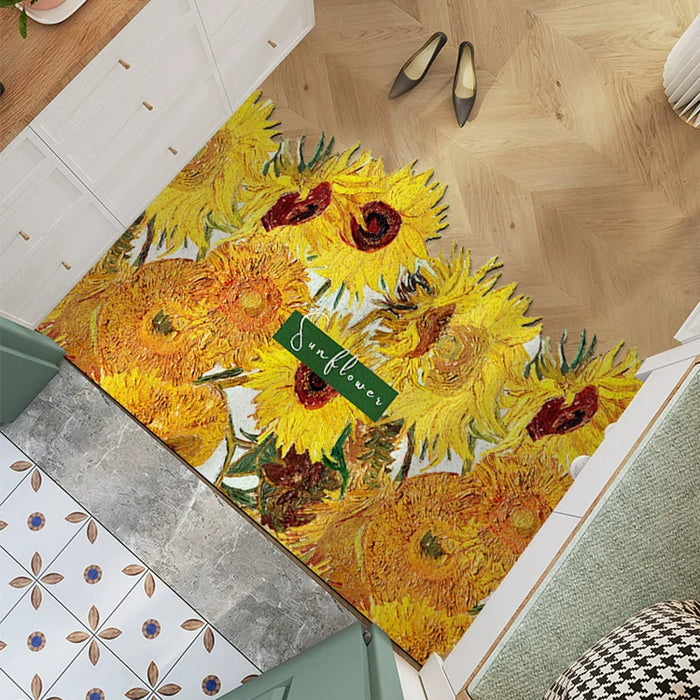 Feblilac Irregular Sunflower PVC Coil Door Mat