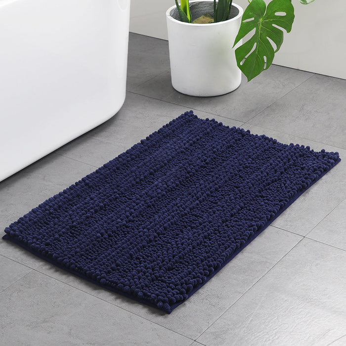 Chenille Soft Non-slip Water Absorbent and Quick Dry Plush Bath Mat Water Absorbent Shower Mat